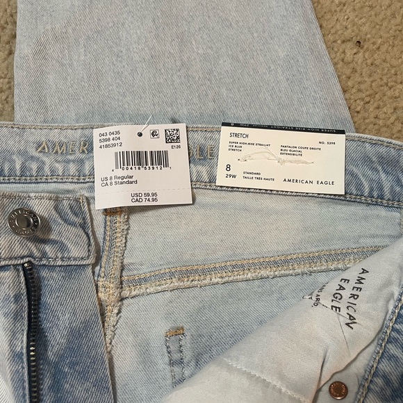 Super high rise straight ice blue American Eagle - Picture 4 of 5